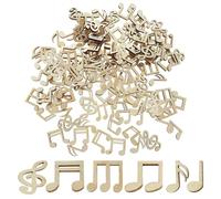 DAZZLUXE 500 pezzi di legno per note musicali, accessori in legno, decorazioni per note musicali, giocattoli per graffiti, mini note musicali, adatti per fai da te, concerti, feste