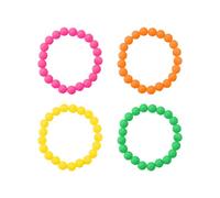 DAZZLUXE Braccialetti di perle per bambini, 4 pezzi, braccialetti in plastica colorata, accessori magici anni '80, braccialetti al neon per donne, 7 cm, Plastica