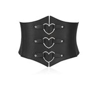 DAZZLUXE Cintura da Donna Nera a Corsetto - Larga, Elastica, Vintage, in Pelle - 65 * 17,5 cm