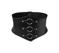 DAZZLUXE Cintura larga nera in pelle, corsetto con lacci, elastico, vintage, accessorio per abbigliamento da donna, Nero , 60-80 cm