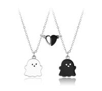 DAZZLUXE Collana Dell'Amicizia Con Fantasmi in Bianco e Nero - Magnete, per Buoni Amici - Metallo
