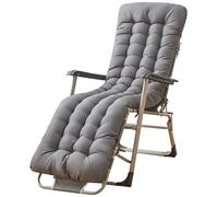 Dazzluxe Cuscino per Sedia da Giardino, Cuscini per Lettino da Sole 67" x 19.7" con Lacci, Cuscini Spessi Antiscivolo per Poltrona Reclinabile da Sostituire per Dondolo da Veranda,Grigio