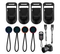 DAZZLUXE Fibbia per fotocamera a 4 parti, con passante per fotocamera, chiusura rapida, cinghia per fotocamera ad anello a D, doppia fotocamera con chiusura rapida, cinghia per fotocamera a sgancio