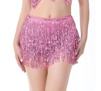 DAZZLUXE Gonna con Paillettes Glitterata in 1 Pezzo, Gonna con Paillettes da Donna, Gonna con Paillettes Rosa, Gonna con Frange di Paillettes, Gonna Glitterata da Donna