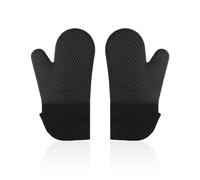 DAZZLUXE Guanti da Forno in Silicone, Resistenti al Calore, Doppi Neri da Cucina a Microonde