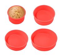 DAZZLUXE Set di 4 Stampi Rotondi in Silicone per Torte, Antiaderenti, per Casa, Ristorante, Festa di Compleanno