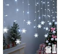 DAZZTIME Christmas Light Curtain,4m 96LED Christmas Decorations,LED Curtain Lights Window Lights,for Indoor Party Garden,Windows,Parties and Bedrooms