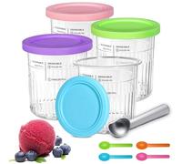 DAZZTIME Contenitori per Gelato,Contenitore Creami per macchina da gelato Ninja Creami,4 Pezzi Accessori gelatiera serie,per serie NC501 NC500 680ML,Contenitori per Gelato con Coperchio,senza BPA.
