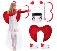 DAZZTIME Costume da Cupido Donna,Costume da Cupido da Donna,Cupido Arco e Freccia Set,Costume da Carnevale,Costume da Cupido per San Valentino,per arnevali,Carnevali e Feste a Tema