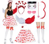 DAZZTIME Costume da Cupido Donna,Costume da Cupido da Donna,Cupido Arco e Freccia Set,Costume da Carnevale,Costume da Cupido per San Valentino,per arnevali,Carnevali e Feste a Tema