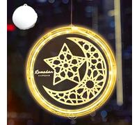 DAZZTIME Eid Ramadan, luce decorativa per le fate da 9,4 in luci a sospensione a forma di luna stella, luci per finestre decorative di Eid Ramadan, decorazione Ramadan 2024, per la decorazione di