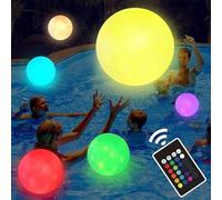 DAZZTIME Giocattolo Piscina a LED Telecomando, Pallone da Spiaggia Gonfiabile, Palla d'Acqua Luminosa