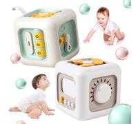 DAZZTIME Giochi Montessori,2 Pezzi Montessori Sensoriali Giocattoli,Educativi Cubo di attività,Multiattivita Montessori,Giocattolo Didattico per Neonati e Bambini Piccoli 1,2,3,4 Anni.