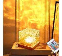 DAZZTIME Lampada da Tavolo in Cristallo,Lampada da Tavolo RGB Ghiaccio a LED,Luce Notturna con Increspatura Dell'acqua,Lampada Aurora Boreale,per Camera da Letto Soggiorno Feste,16 colori Stile A