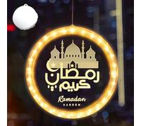 DAZZTIME Luce Fatata Decorativa Eid Ramadan,16 Cm Luci Stringa Delle Fate Ramadan,Luci Decoro per Finestre Eid Ramadan con Gancio Ventosa,Led Luci Musulmane Ramadan,Decorazione Casa Ramadan.