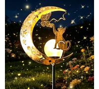 DAZZTIME Luci Solari da Giardino,Lampada Solare a Forma di Luna,Solari da Esterno,Lampada Solare per Esterni,Lampade per Esterni da Giardino,per Terrazza,Marciapiede