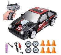 DAZZTIME Macchina Telecomandata,RC Drift Car 1:24,Auto Telecomandata Bambino,30 km/h,4 WD,con Luci,batterie,Macchina Radiocomandata,Regalo per Ragazzi Bambini da 6 8 9 10 Anni