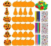 DAZZTIME Schiuma Zucca per Halloween Bambini,139 Pezzi Kit Artigianale di Zucca di Halloween,Zucca Halloween Craft Kit,Kit Feltro Decorazioni,per Halloween Bambini Craft Festa Decorazioni
