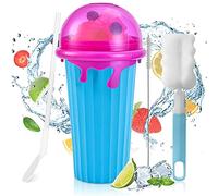 DAZZTIME Shake Slush Cup,Frozens Squeeze Cup,Slushy Maker Cup,Smoothie DIY Homemade Smoothie Cup, With 2 In 1 Straw And Spoon, Frozen Smoothies Cup for Everyone,Coppa Frullato Congelato