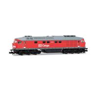 Locomotiva diesel Arnold HN2659S DB Cargo, numero di serie 232 573-6, livrea rosso traffico, ep. V-VI, con decoder sonoro DCC, per plastico ferroviario, adatta a partire dai 14 anni.