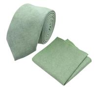 DB Dickie Bow Skinny Neck Cravatta, Verde Salvia, Tie Length: 145cm. Pocket Square: 23cm x 23cm Uomo