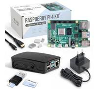 db-tronic Raspberry Pi 4 3 GB Starter Kit | Edizione nera da 64 GB | Alimentatore da 15 W | Alloggiamento | Cavo Micro HDMI 4K | Dissipatori | ideale per Home Assistant e la smart home