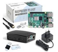 db-tronic Raspberry Pi 4 4 GB Starter Kit | Edizione nera da 64 GB | Alimentatore da 15 W | Alloggiamento | Micro HDMI 4K | Dissipatori | ideale per Home Assistant e la smart home