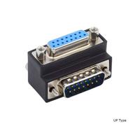 System-S DB15 Adattatore DSUB 15 pin maschio a femmina 90° angolo vite cavo nero