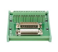 DB25 D-Sub Maschio Femmina Morsettiera per scheda breakout Modulo di interfaccia per montaggio su guida DIN per sistemi di controllo PLC Verde 91x86x52mm