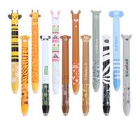 DBAILY 12 penne a sfera e animali cancellabile, 0,5 mm, bicolore rosso e blu, penne per oggetti scolastici e forniture per ufficio