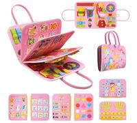 DBAILY Busy Board, Montessori Giocattoli a partire da 1 2 3 4 anni, Quiet Book, Giocattoli educativi per bambini Conoscenze di base, Tavola da viaggio