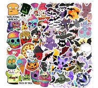 DBALL 120 Adesivi con Pipistrello e Food Monster Adesivi di Halloween per Bambini Stickers in Vinile Impermeabili per Valigia Bicicletta Moto PC Portatile Scooter Bottiglie d'acqua