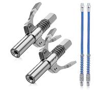 DBALL 2 Pezzi Testina Ingrassatore Professionale Ingrassatore Manuale Accessori Accoppiatore con 30cm Tubo Flessibile Accoppiatore per Pistola Grasso per Tutti i Tipi di Compressori di Grasso