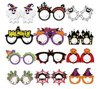 DBALL 24 Pezzi Occhiali Halloween Novità Occhiali Decorativi di Carta Divertenti Spaventoso Zucca Ragno Pipistrello Foto Propos per Bambini Adulti Cosplay Halloween Party Bomboniere Forniture