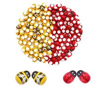 DBALL 300 Pezzi Coccinelle Adesive Api Aecorazioni in Legno Schiena Piatta Auto-Adesivo di Legno Api Mini Coccinella per Fai da Te Mestiere Scrapbooking Arredamento