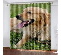 DBCUYN Tende Oscuranti Camera Da Letto Bambini Ragazzo Ragazza, 2 Pezzi 3D Cane Carino Che Vive Motivo Tenda Oscurante Soggiorno Moderna Termica Isolante Con Occhielli Per Finestra 200X214Cm