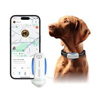 DBDD Localizzatore GPS per cani, impermeabile, con posizione in tempo reale, avvisi di fuga, monitoraggio attività, compatibile con iOS e Android, per cani fino a 18 kg (bianco)