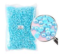DBDJWHJ Perle Mezze Tonde Multicolori per Abbigliamento Indumenti Decorazioni per Unghie Accessori Perline in Resina con Retro Piatto Artigianale-Acquamarina AB,3mm-10000 Pezzi
