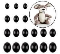 DBDJWHJ Perle ovali Multi-Formato Perline Nere Flatback Strass per Artigianato Fai da Te Giocattoli Naso e Occhi I0835-9x12mm 100 Pezzi