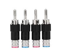 DBEIXIWEI 4PCS HiFi Audio Cable Adapter Banana Plug Doppio Blocco Design per Altoparlanti Amplificatori Fili Fino a 9MM