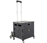 dbest products Quik Cart - Carrello per salire le scale, con ruote, per insegnanti, con sedile, resistente cestino pieghevole con manico, colore: nero