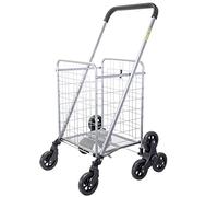 dbest products Stair Climber Cruiser Carrello per la spesa, cesto portabiancheria, pieghevole, con ruote girevoli, compatto, leggero, argento