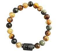 DBHDG Bracciale con perline zodiacali per uomo - Pulsera Para Hombre con perline in pietra naturale, gioiello spirituale curativo da regalare (Capricorno)