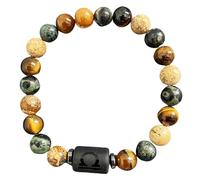 DBHDG Bracciale con perline zodiacali per uomo - Pulsera Para Hombre con perline in pietra naturale, gioiello spirituale curativo da regalare (Bilancia)