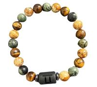 DBHDG Bracciale con perline zodiacali per uomo - Pulsera Para Hombre con perline in pietra naturale, gioiello spirituale curativo da regalare (Gemelli)