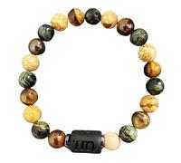 DBHDG Bracciale con perline zodiacali per uomo - Pulsera Para Hombre con perline in pietra naturale, gioiello spirituale curativo da regalare (Vergine)