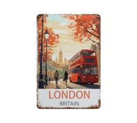 DBKGHIEDHG London Great Britain - Poster vintage in metallo con scritta in lingua inglese "London Great Britain", 20 x 30 cm, E73