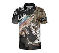 DBKGHIEDHG Polo da uomo da pesca, mimetica, a maniche corte, vestibilità regolare, per uomo e donna, serie 03, Pesce_35, M