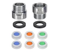 DBOO Kit limitatore di flusso per doccia, con adattatore G1/2, in ottone e POM, con valvole da 1,5/2,0/2,2 GPM per soffioni doccia fissi portatili, bagno, hotel