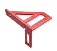 DBOO Righello di misurazione multi-angolo 3D, in lega di alluminio, goniometro da 45/90 gradi, per lavorazione del legno e falegnami, strumento portatile con design ispessito anti-spostamento (rosso)